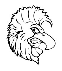 Angry Bird Face Vector Drawing