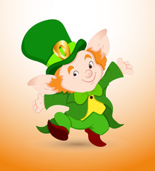 Dancing Baby Leprechaun-St. Patrick's Day Cartoon Vector Illustration
