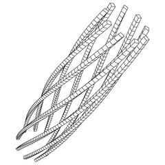 Low poly truss structure wireframe mesh background. Scinece and tech vector illustration.