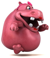Pink Hippo - 3D Illustration