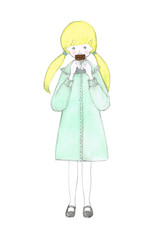 チョコレートを食べる女の子