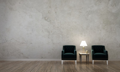 The interior design of lounge and living room and concrete wall texture 