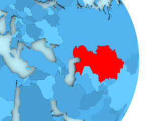 Map of Kazakhstan in red