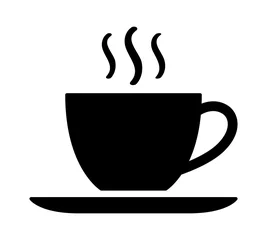 Foto op Plexiglas A cup of hot cafe coffee or caffeine drink flat vector icon for food apps and websites © martialred