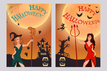 Obraz premium Halloween party. illustration