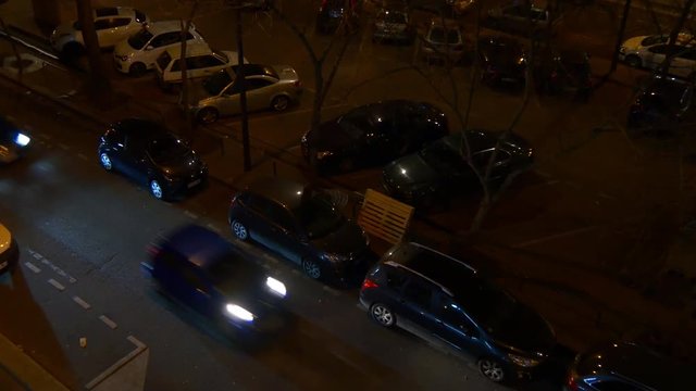 night lights paris bir hakeim area traffic street parking panorama 4k france
