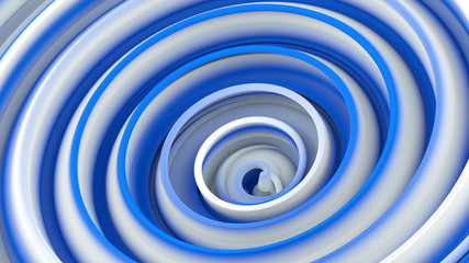 White blue twisted 3D shape