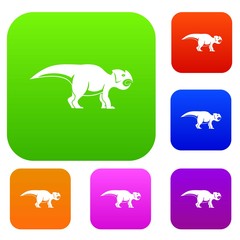 Fototapeta premium Ceratopsians dinosaur set color collection