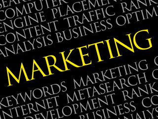 Obraz premium Marketing word cloud collage, business concept background