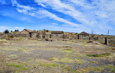 Fototapeta na wymiar Panoramic view of Sillustani place. Puno, Peru