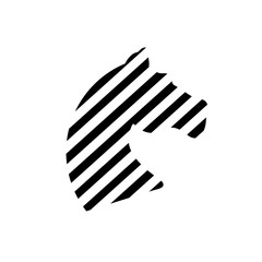 Vector sign zebra, striped horse