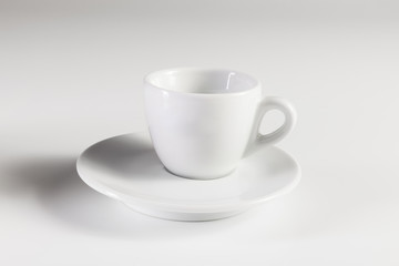Ceramic espresso cup on white background