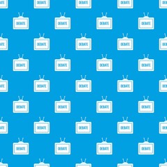 TV with the Debate inscription pattern seamless blue