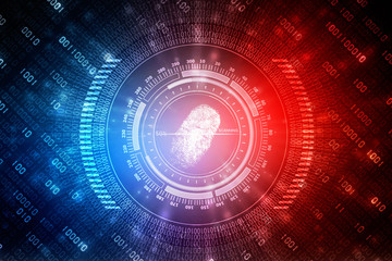 Fingerprint Scanning Technology Concept 2d Illustration