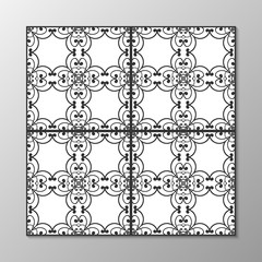 Seamless abstract ornamental black and white pattern. Vector illustration