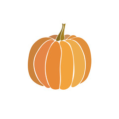 Pumpkin icon simple vector illustration isolated on white. Autumn seasonal vegetables symbol