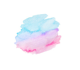 blue and purple magenta watercolor splash on white background for tag label or business cards 