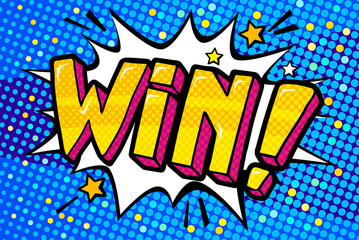 Win Message in pop art style