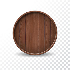 Vector illustration with isolated Wood Barrel on transparent background.