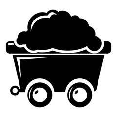 Mining cart icon , simple style