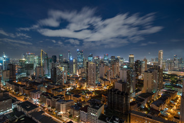 Makati Skyline at sunset. Makati is a city in the Philippines