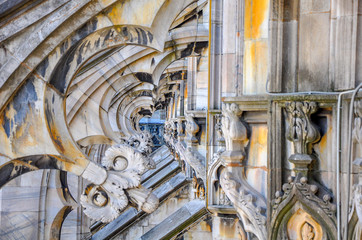 perspective view through beautiful decorative arches