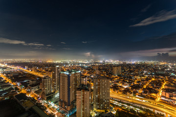 Fototapeta na wymiar Metro Manila Skyline at Sunset , Philippines