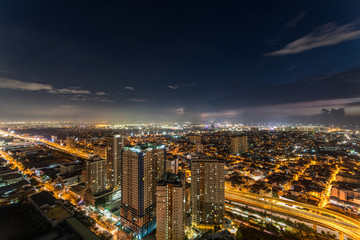 Fototapeta na wymiar Metro Manila Skyline at Sunset , Philippines