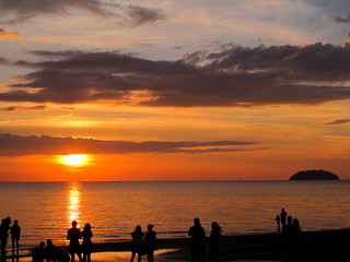 Sunset at the beach.