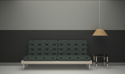 Simple Living room  3D Render Image