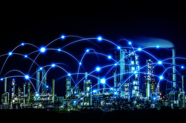 smart city and communication network concept. Internet of Things. Information Communication Network. abstract mixed media.