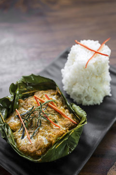 Traditional Cambodian Khmer  Fish Amok Curry