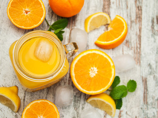 Jar with orange juice