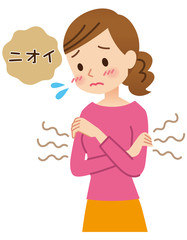 体臭を気にする女性