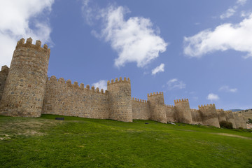 Fototapeta na wymiar Walls of Medieval city of Avila, Spain