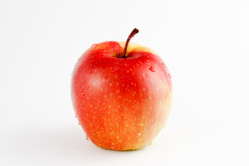 Red - yellow apple isolated on white background.