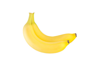 two ripe bananas on a white background