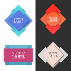 Set of paper labels. Abstract shapes. Vector.