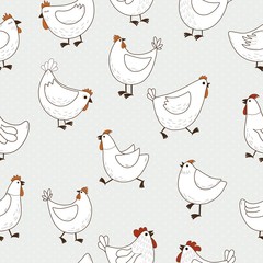Bezszwowy wzór z kurczak kreskówką - 171280575