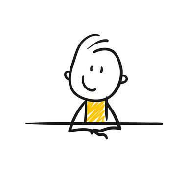 Strichfiguren / Strichm&auml;nnchen: Ansprechpartner, Bewerbung. (Nr. 75)
