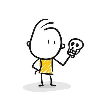 recommend clip art: Strichfiguren / Strichmännchen: Lebenssinn, Totenkopf, Sein. (Nr. 74)