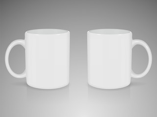 Realistic mug mock up vector template Easy to change colors