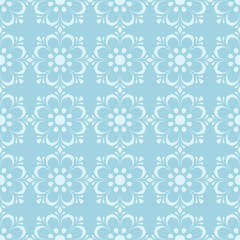 Floral seamless pattern. Blue abstract background