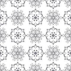 Floral seamless pattern. Gray abstract background