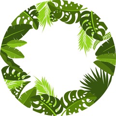 Wreath of tropical leaves