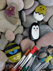 Obraz premium stones,stones painting,brushes,painting,hoby