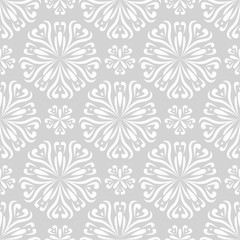 Fototapeta na wymiar Floral seamless pattern. Gray abstract background