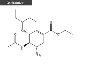 Molecular structure of oseltamivir (Tamiflu)