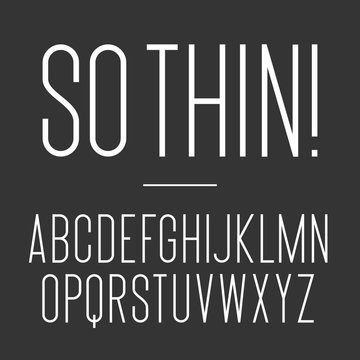 Thin Font. Vector alphabet set. Elegant light font. Minimal. Latin alphabet letters - stock vector