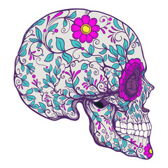 Sugar skull. The traditional symbol of the Day of the Dead. Stoc